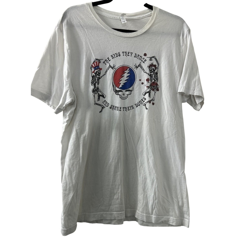 Dead & Company 2018 Summer Tour T-Shirt XL White Skeletons Graphic Jam Band Rock